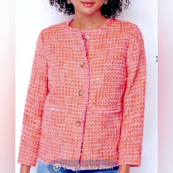 NWT J. Jill Clementine Tweed Front Button Jacket NWT  Size L/P - Picture 2 of 4